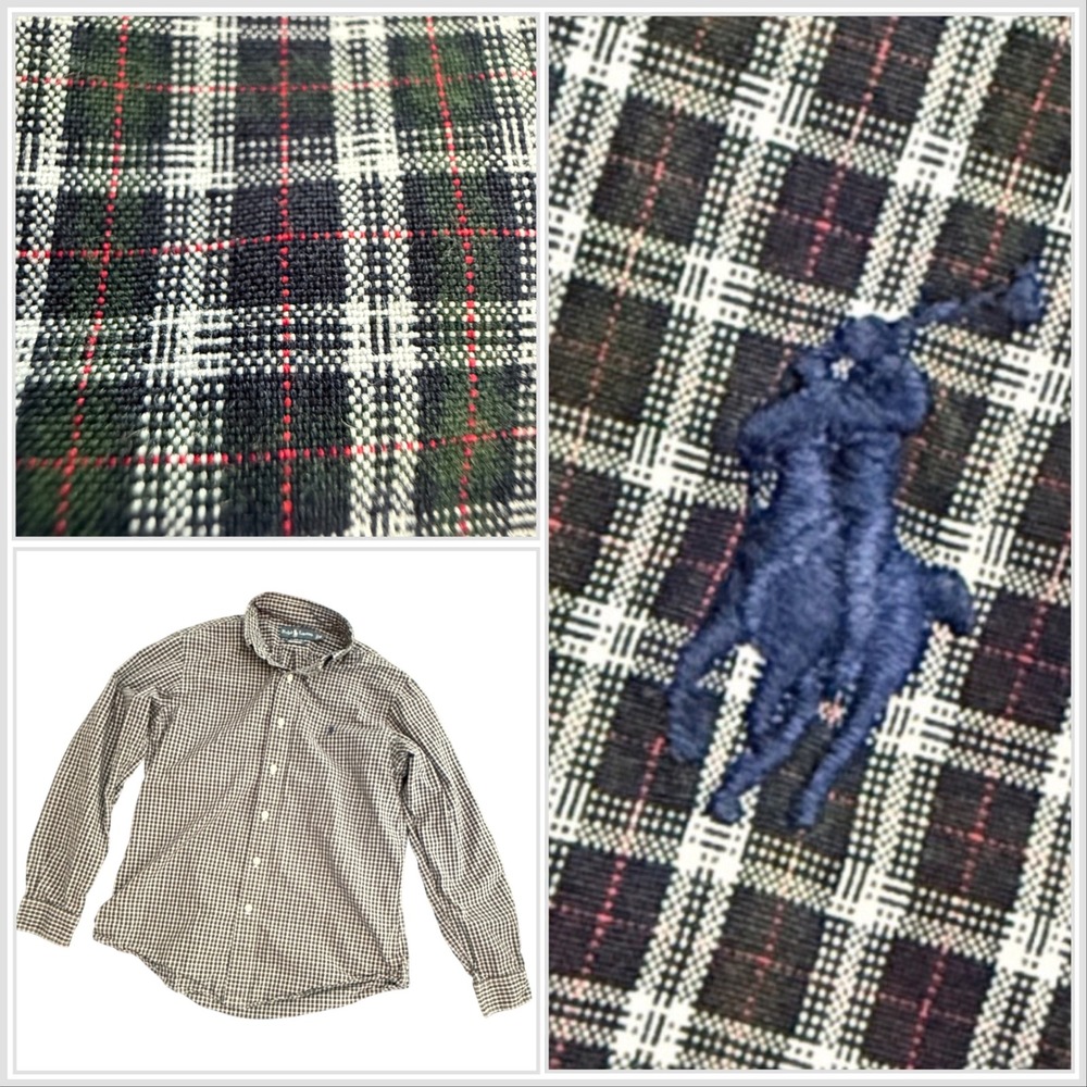Ralph Lauren Custom‎ Fit Plaid Button Down Shirt Men's Size M Long Sleeve Casual